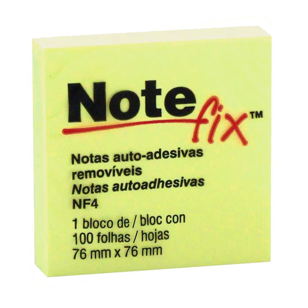 Bloco Notefix adesivo Amarelo 76×76 com 100 folhas 3M