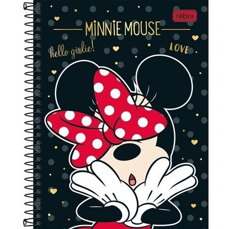 Caderno Espiral Capa Dura Colegial 10 Matérias Minnie 160 Folhas Tilibra – 1UN