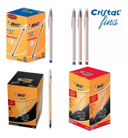 Caneta Bic Cristal Fina – Caixa com 50