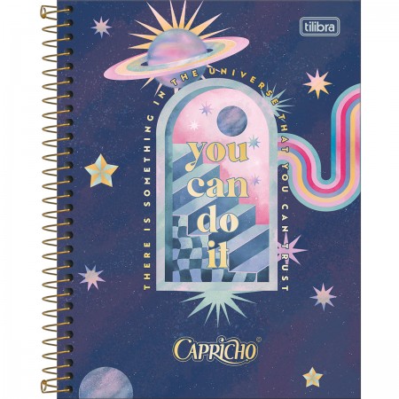 Caderno Espiral Capa Dura Colegial 1 Matéria Capricho 80 Folhas Tilibra – 1UN