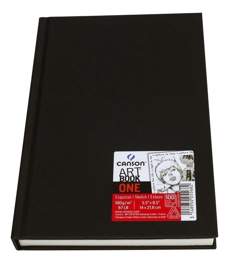 Caderneta para Esboço Canson – Art Book One Preto 100g/m² 14 x 21,6 cm – 1UN