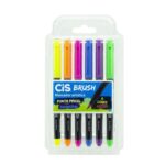 Kit Marcador Artístico Aquarelável Brush Cis 6 Cores Neon