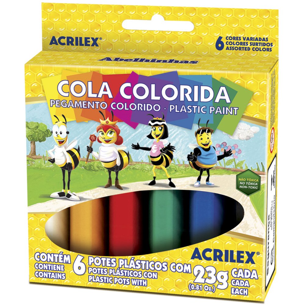 Cola Colorida 23g 6 Cores Acrilex – 1UN