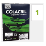 Etiqueta Autoadesiva 279,4×215,9 mm – 1 Etiqueta por folha Carta 100 folhas Colacril- 1PCT