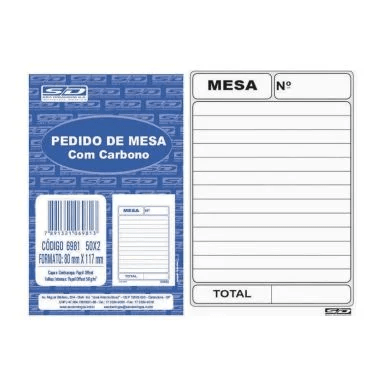 Bloco Pedido Mesa 50 Folhas Carbonado 78x111mm Animativa – 1UN