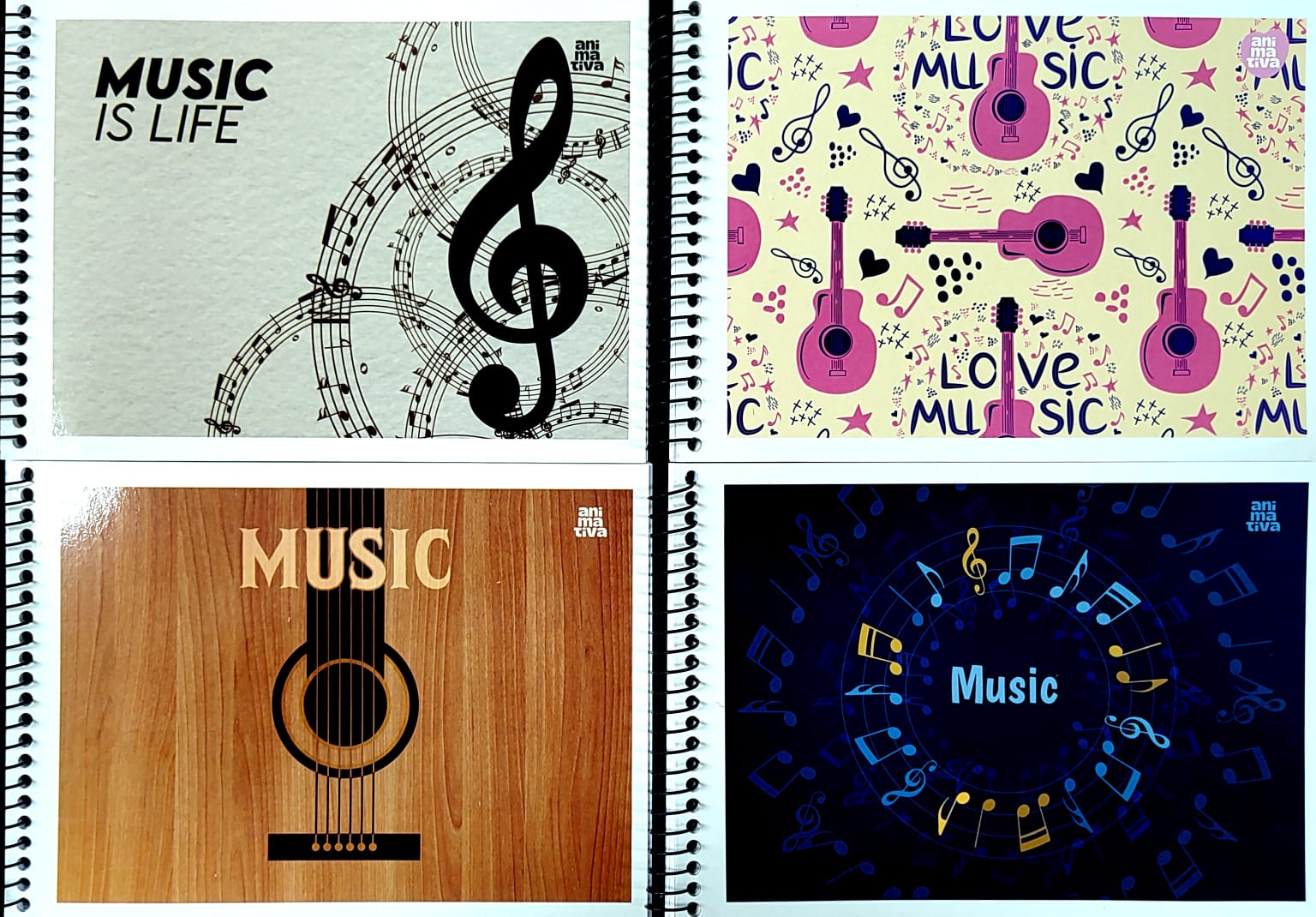 Caderno de Música 1/4 Espiral Capa Flexível 40 Folhas Animativa – 1UN