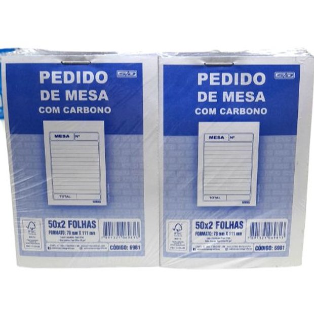 Bloco Pedido Mesa 50 Folhas Carbonado 78x111mm Animativa Pacote – 20Bl