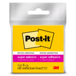 Bloco Adesivo 76x76mm 45 Folhas Amarelo Neon Post-it 3M – 1BL