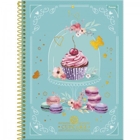 Caderno Universitário Espiral 10 Matérias Cupcake Foroni – 1UN