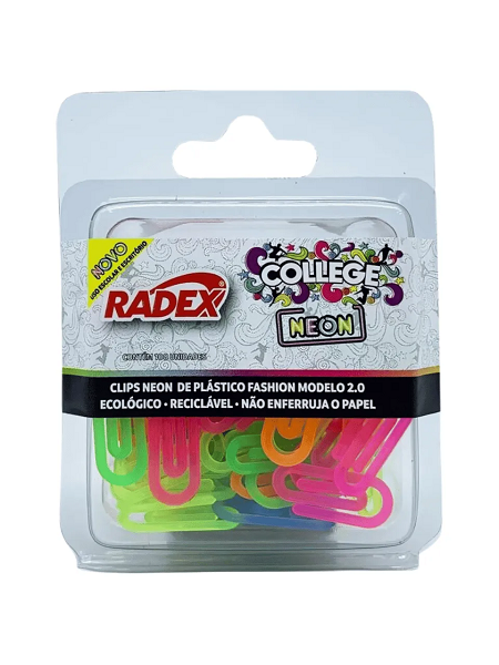 Clips plástico Neon 100un Radex – 1BT