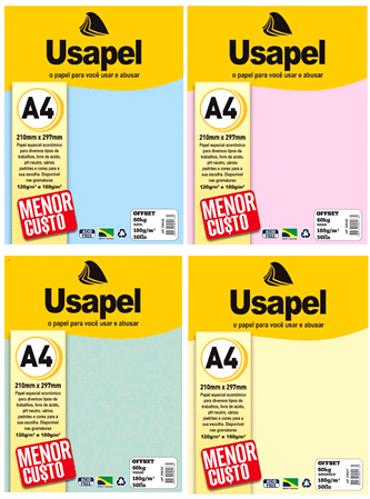 Papel Offset A4 60k/180g/m²/ 50fls Usapel – 1PCT