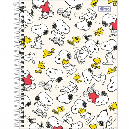 Caderno Espiral Capa Dura Colegial 1 Matéria Snoopy 80 Folhas Tilibra – 1UN