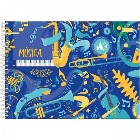 Caderno de Música 1/4 Espiral Capa Dura 80 Folhas Foroni – 1UN