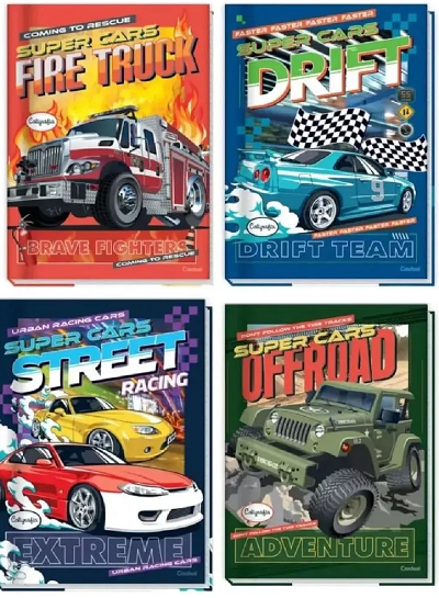 Caderno Brochurão Capa Dura 48 Folhas Super Cars Credeal – 1UN